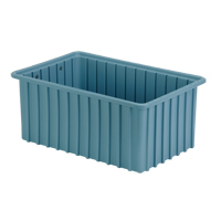 Divider Box&reg; Containers, Polyethylene, 16.5" W x 10.9" D x 7" H, Light Blue Consource
