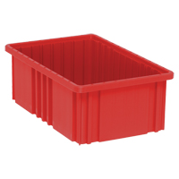 Divider Box&reg; Containers, Plastic, 16.5" W x 10.9" D x 6" H, Red Consource