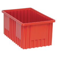 Contenants Divider Box, Plastique, 16,5" la x 10,9" p x 8" h, Rouge Consource
