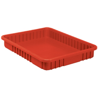 Divider Box&reg; Containers, Plastic, 22.5" W x 17.5" D x 3" H, Red Consource
