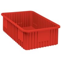 Contenants Divider Box, Plastique, 22,5" la x 17,5" p x 8" h, Rouge Consource