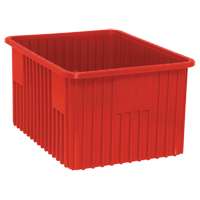 Divider Box&reg; Containers, Plastic, 22.5" W x 17.5" D x 12" H, Red Consource