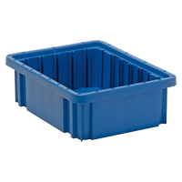 Divider Box&reg; Containers, Plastic, 10.9" W x 8.3" D x 3.5" H, Blue Consource