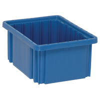 Divider Box&reg; Containers, Plastic, 10.9" W x 8.3" D x 5" H, Blue Consource