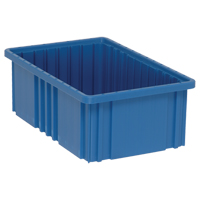 Divider Box&reg; Containers, Plastic, 16.5" W x 10.9" D x 6" H, Blue Consource