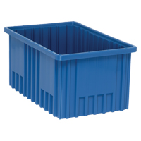 Contenants Divider Box, Plastique, 16,5" la x 10,9" p x 8" h, Bleu Consource