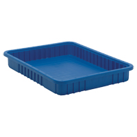 Divider Box&reg; Containers, Plastic, 22.5" W x 17.5" D x 3" H, Blue Consource