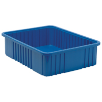 Contenants Divider Box, Plastique, 22,5" la x 17,5" p x 6" h, Bleu Consource