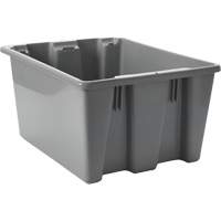 Caisse-palette empilable et emboîtable, 10" x 15,5" x 19,5", Gris Consource
