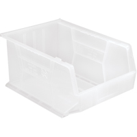 Bac transparent ultra empilable & suspendable, 11" la, 8" h x 16" p, Transparent Consource