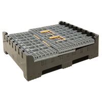 Collapsible Bulk Container, 47.2" L x 39.4" W x 39.4" H, Grey Consource