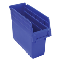 Store-Max Shelf Bins, 4-3/8" W x 8" H x 11-5/8" D, Blue, 44 lbs. Capacity Consource