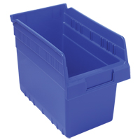 Store-Max Shelf Bins, 6-5/8" W x 8" H x 11-5/8" D, Blue, 44 lbs. Capacity Consource