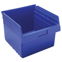 Store-Max Shelf Bins, 11-1/8" W x 8" H x 11-5/8" D, Blue, 44 lbs. Capacity Consource