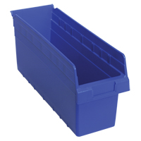 Store-Max Shelf Bins, 6-5/8" W x 8" H x 17-7/8" D, Blue, 56 lbs. Capacity Consource
