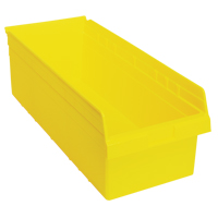 Store-Max Shelf Bins, 11-1/8" W x 8" H x 23-5/8" D, Yellow, 68 lbs. Capacity Consource