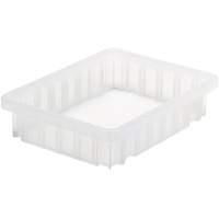Divider Box&reg; Container, Plastic, 10.875" W x 8.25" D x 2.5" H, Clear Consource