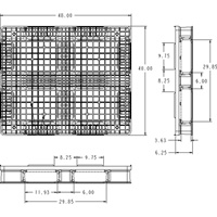 Palette en plastique RachoCell, Acc&egrave;s de Quatre c&ocirc;t&eacute;s, 48" lo x 40" la x 6-1/3" h Consource