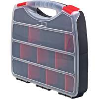 Plastic Compartment Box, 10" W x 12.5" D x 2-1/4" H, 22 Compartments Consource