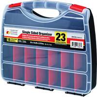 Plastic Compartment Box, 12-1/4" W x 15" D x 2-3/4" H, 23 Compartments Consource