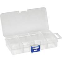 Plastic Compartment Box, 2.75" W x 5.5" D x 1.25" H, 8 Compartments Consource