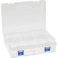 Plastic Compartment Box, 6.25" W x 9.25" D x 2.2" H, 8 Compartments Consource
