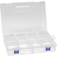 Plastic Compartment Box, 7.75" W x 11.75" D x 2.2" H, 10 Compartments Consource