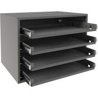 Small Bearing Rack, Steel, 4 Slots, 15-9/16" W x 11-7/8" D x 11-5/16" H, Grey Consource