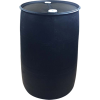 Barils en poly&eacute;thyl&egrave;ne, 55 gal. US (45 gal. imp.), Dessus ferm&eacute;, Noir Consource