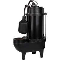 Cast Iron Effluent Pump, 4800 GPH, 120 V, 7.8 A, 1/2 HP Consource