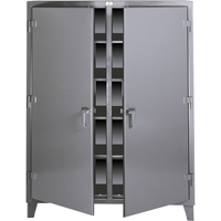 Armoires &agrave; double rangement, Acier, 8 Tablettes, 72" h x 48" la x 24" P, Gris fonc&eacute; Consource