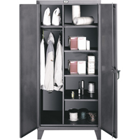Armoires de rangement/penderies, Acier, 36" la x 24" p x 72" h, Gris Consource