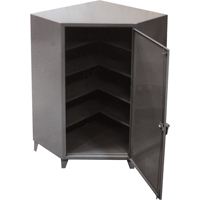 Corner Cabinets, Steel, 4 Shelves, 72" H x 48" W x 24" D, Grey Consource