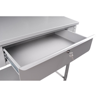 Open Floor Style Shop Desk, 34-1/2" W x 30" D x 53" H, Grey Consource