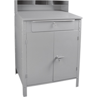 Cabinet Style Shop Desk, 34-1/2" W x 30" D x 53" H, Grey Consource
