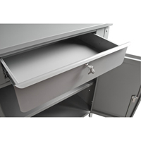 Cabinet Style Shop Desk, 34-1/2" W x 30" D x 53" H, Grey Consource