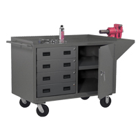Mobile Workbench Cabinet, Steel Surface Consource