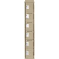 Clean Line Lockerette, 6 -tier, 12" x 18" x 78", Steel, Beige, Rivet (Assembled) Consource