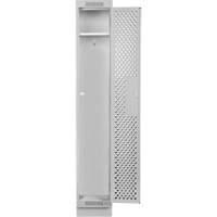 Casiers Clean Line, 12" x 18" x 76", Acier, Gris, Rivet (assembl&eacute;), Perfor&eacute; Consource