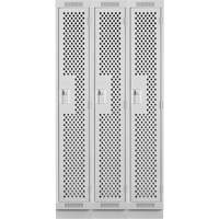 Casiers Clean Line, Bloc de 3, 36" x 18" x 76", Acier, Gris, Rivet (assembl&eacute;), Perfor&eacute; Consource
