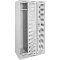 Casiers Clean Line, Bloc de 3, 36" x 18" x 76", Acier, Gris, Rivet (assembl&eacute;), Perfor&eacute; Consource