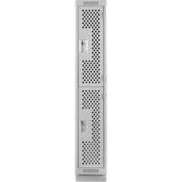 Casiers Clean Line, 2 niveaux, 12" x 18" x 76", Acier, Gris, Rivet (assembl&eacute;), Perfor&eacute; Consource