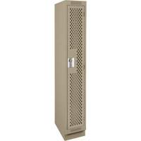 Casiers Clean Line, 12" x 18" x 76", Acier, Beige, Rivet (assembl&eacute;), Perfor&eacute; Consource