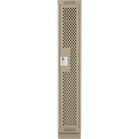 Casiers Clean Line, 12" x 18" x 76", Acier, Beige, Rivet (assembl&eacute;), Perfor&eacute; Consource