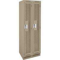 Casiers Clean Line, Bloc de 2, 24" x 18" x 76", Acier, Beige, Rivet (assembl&eacute;), Perfor&eacute; Consource