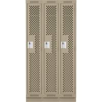 Casiers Clean Line, Bloc de 3, 36" x 18" x 76", Acier, Beige, Rivet (assembl&eacute;), Perfor&eacute; Consource
