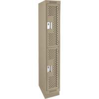 Casiers Clean Line, 2 niveaux, 12" x 18" x 76", Acier, Beige, Rivet (assembl&eacute;), Perfor&eacute; Consource