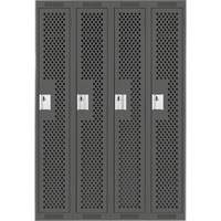 Casiers Clean Line, Bloc de 4, 48" x 12" x 72", Acier, Charbon, Rivet (assembl&eacute;), Perfor&eacute; Consource