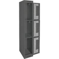 Casiers Clean Line, 3 niveaux, 12" x 12" x 72", Acier, Charbon, Rivet (assembl&eacute;), Perfor&eacute; Consource