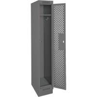 Casiers Clean Line, 12" x 18" x 76", Acier, Charbon, Rivet (assembl&eacute;), Perfor&eacute; Consource